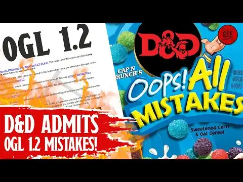D&D Admits MAJOR MISTAKES In OGL 1.2